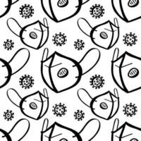 medical mask virus protection seamless pattern vector