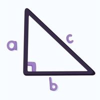triángulo rectángulo sobre un fondo blanco vector