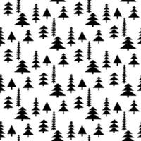 Seamless pattern made from doodle abstract fir trees vector