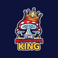 The King Mushroom With Crown On Top vector