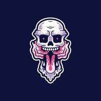 Skull Gamer Illustration Modern Style sticker vector