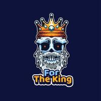 King Skull With Crown on Top Head vector