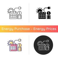 Energy pricing in summer icon vector