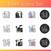 Electrical power icons set vector