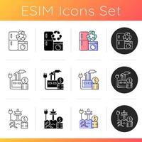 conjunto de iconos de electricidad vector