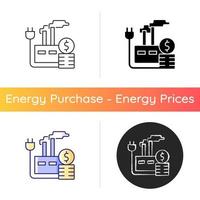 Energy price for industry icon vector