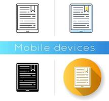 Handheld e-reader icon vector