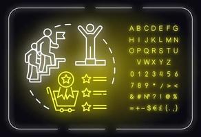 Ventajas competitivas icono de concepto de luz de neón vector