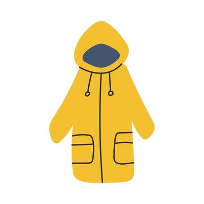 Yellow raincoat with kormans and a hood. Autumn clothes. 3127769 Vector ...