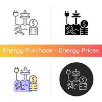 icono de precio de energía mareomotriz vector