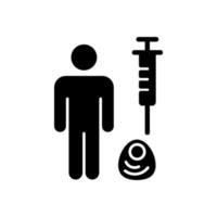 Human cell testing black glyph icon vector