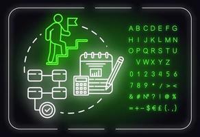 icono de concepto de luz de neón de acciones vector