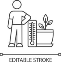 Planting temperature range pixel perfect linear icon vector