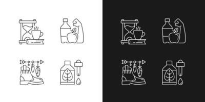 Changing habits and priorities linear icons set vector