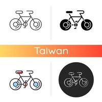 Bicycle white linear icon vector