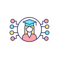 Choosing study field for college RGB color icon vector