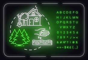 Landscape planning neon light concept icon vector