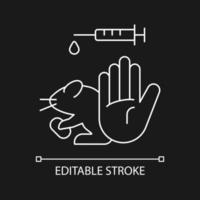 No hamster testing white linear icon for dark theme vector