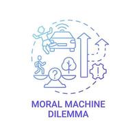 Autonomous vehicle artificial intelligence issue concept icon. vector