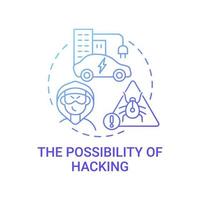 EV hacking threat concept icon. vector