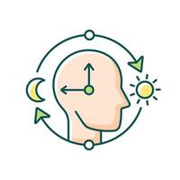 Circadian rhythms RGB color icon vector