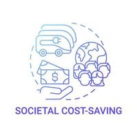 Eco-friendly societal cost saving concept icon. vector