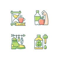 Changing habits and priorities RGB color icons set vector