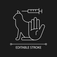 No cat testing white linear icon for dark theme vector