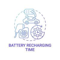 Electric vehicles battery charging time concept icon. vector