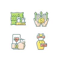 Lifestyle tendencies RGB color icons set vector