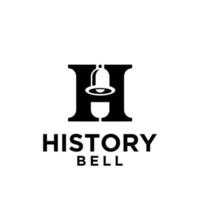 Historia del monograma del logotipo de la letra de la campana con diseño de ilustración de icono de vector de capital inicial