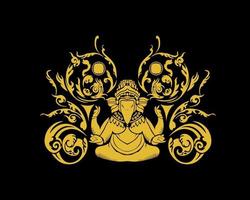 Ganesha ornament and pattern symbol vector