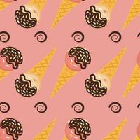 Seamless pattern with ice cream cone vector