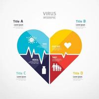 Heart Rate shape jigsaw banner. Concept Design infographic vector