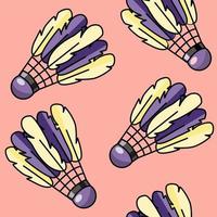 Seamless pattern with colourful shuttlecocks vector