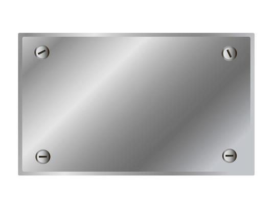 Shiny metal plate isolated on white background