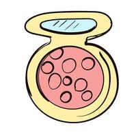 Hand-drawn cosmetics blush. Doodle vector illustration. Make up.