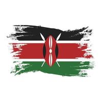 Kenya Flag With Watercolor Brush style design vector Illustration