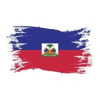 Haiti Flag With Watercolor Brush style design vector Illustration