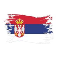 Bandera de Serbia con ilustración de vector de diseño de estilo de pincel de acuarela