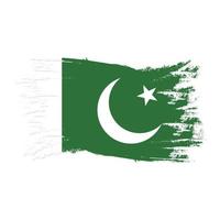 Pakistan Flag With Watercolor Brush style design vector Illustration