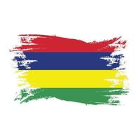 Mauritius Flag With Watercolor Brush style design vector Illustration