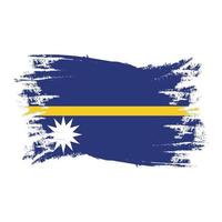 Nauru Flag With Watercolor Brush style design vector Illustration