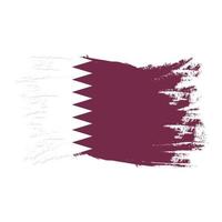 Qatar Flag With Watercolor Brush style design vector Illustration