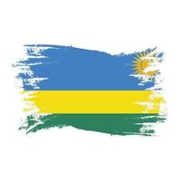 Rwanda Flag With Watercolor Brush style design vector Illustration