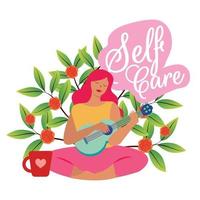 self care concept music therapy vector