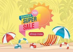 summer hot weather sale promotion vector