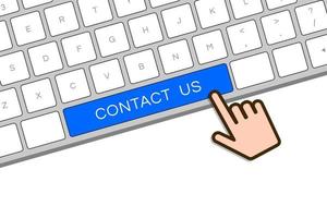 Cursor hand on Contact Us computer Keyboard button vector