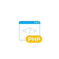 icono de vector de codificación php, estilo plano