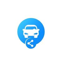 carsharing icon for web and apps, vector logo, car and share sign